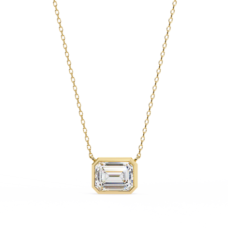 Horizon Emerald Solitaire Necklace