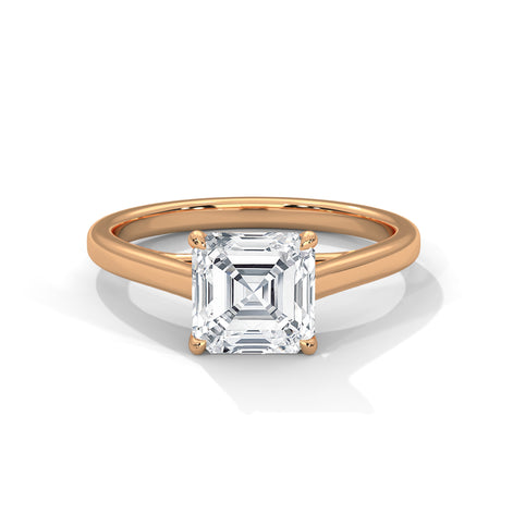 Rosewood Asscher Solitaire Diamond Ring