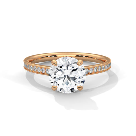 V Spark Round Solitaire Ring