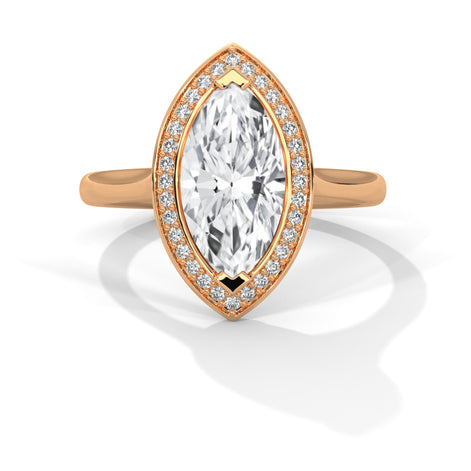 Golden Gaze twist Marquise Ring