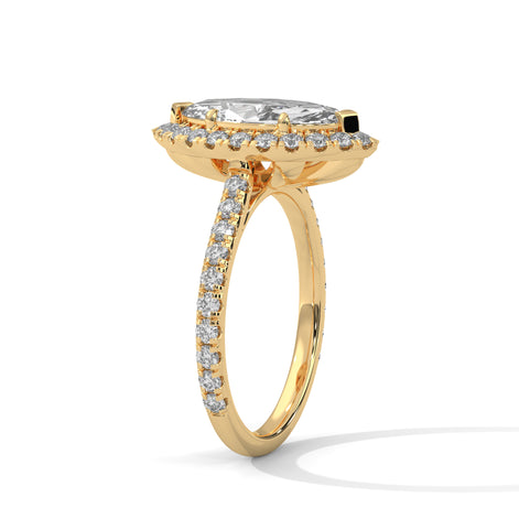 Celestial Marquise Halo Ring
