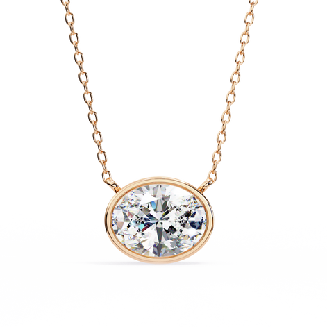 Horizon Oval Solitaire Necklace