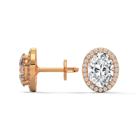 Horizon Halo Oval Studs