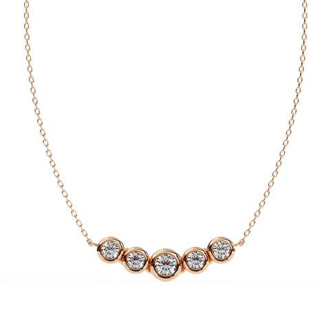 Round Bazel Arc Necklace
