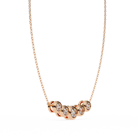 Round Bazel Arc Necklace