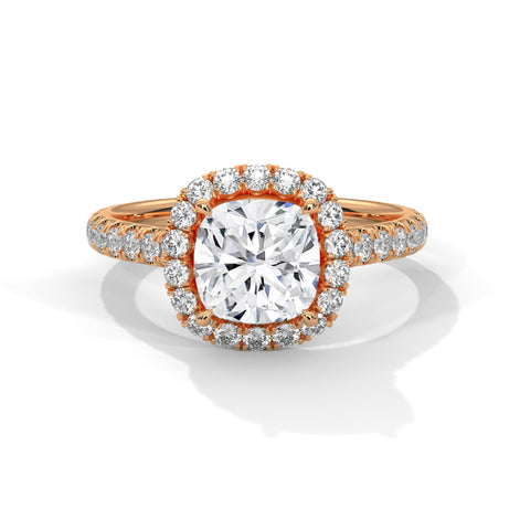 Luminous Cushion Halo Ring