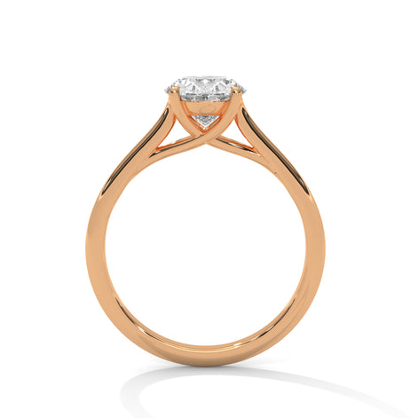 Solara Cross Oval Solitaire Ring