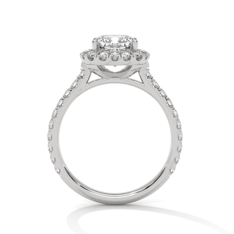 Luminous Cushion Halo Ring