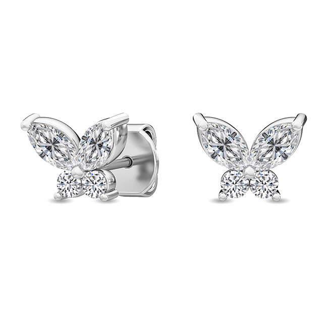 Butterfly fancy Diamond Cluster Earrings