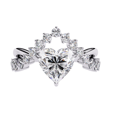 Regal Heart Crown Ring