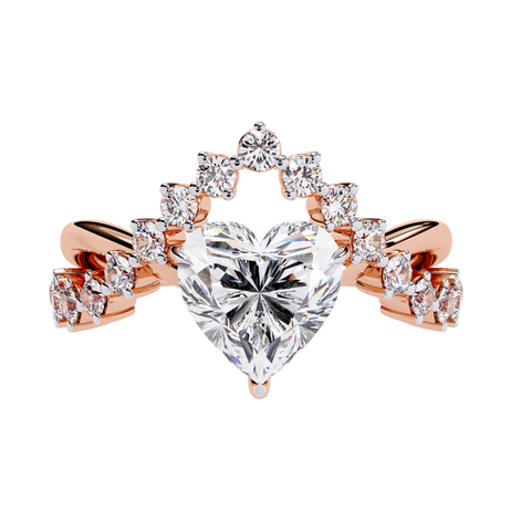Regal Heart Crown Ring