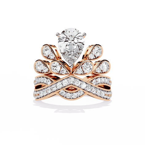 Regal Bloom Bridal Set Ring