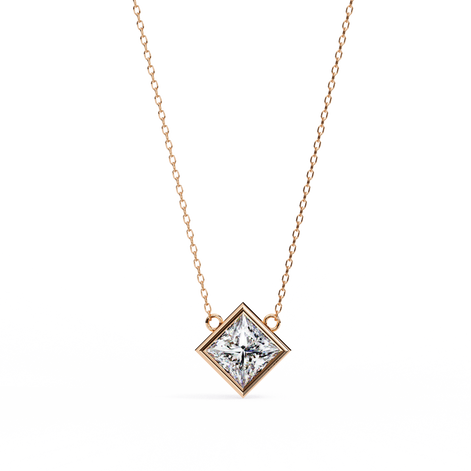 Horizon Princess Solitaire Necklace