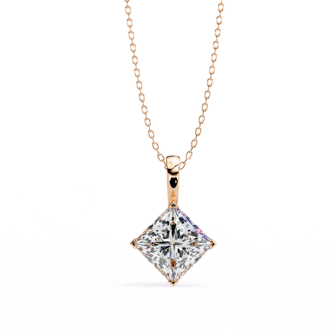 Timeless Brilliance Princess Solitaire Pendant